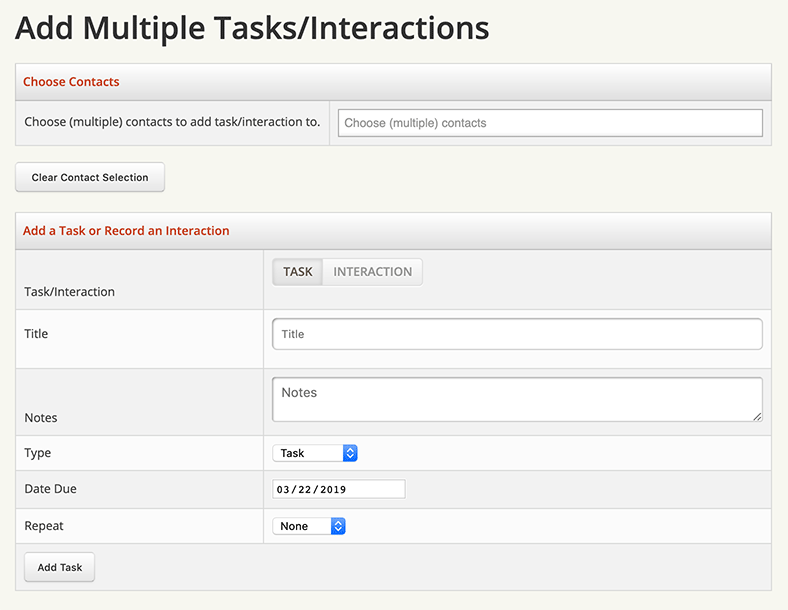 Add Multiple Tasks and Interactions