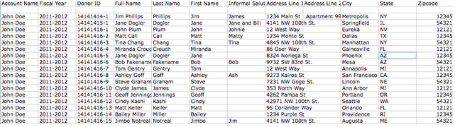 Contacts CSV